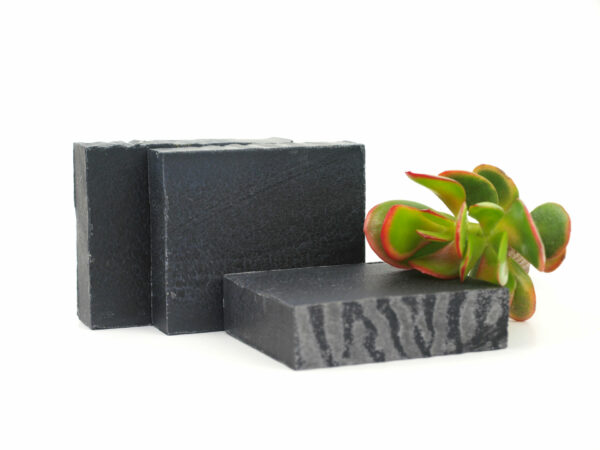 black soap with plant