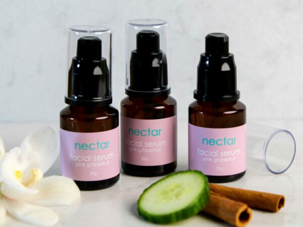 nectar-jojoba-facial-serum-pink-grapefruit-in glass bottle