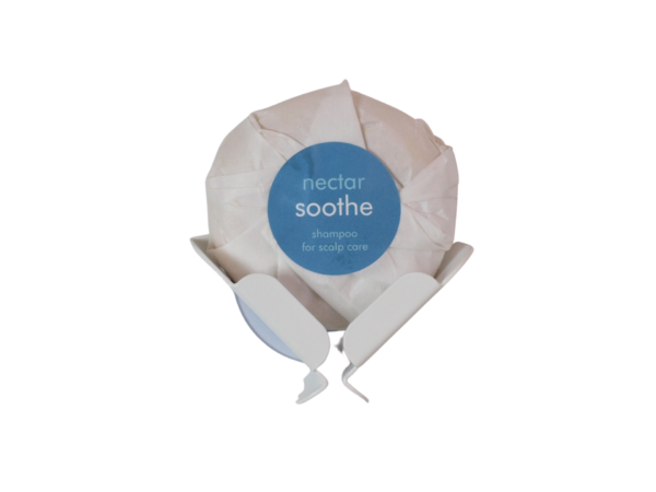 soothe shampoo bar in block dock on transparent background